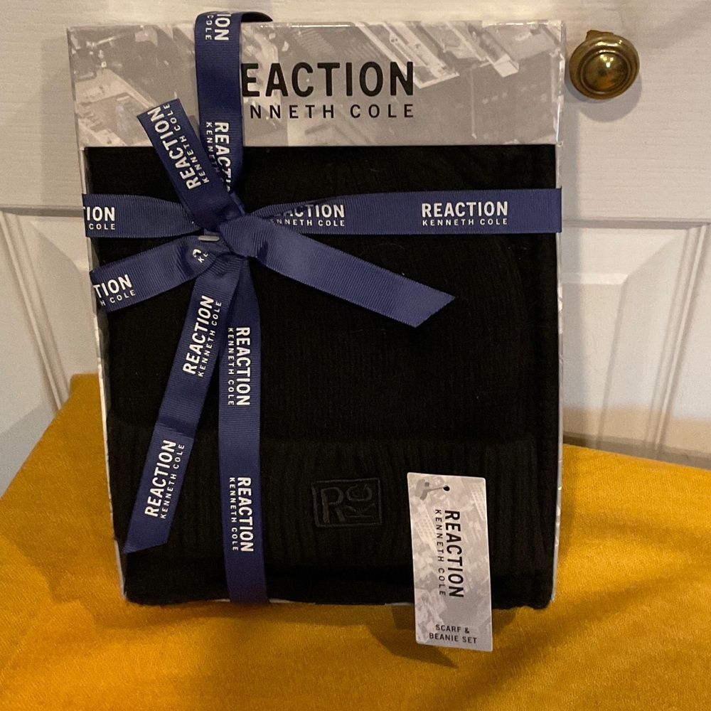 Kenneth Cole Reaction Beanie & Scarf Set NIB